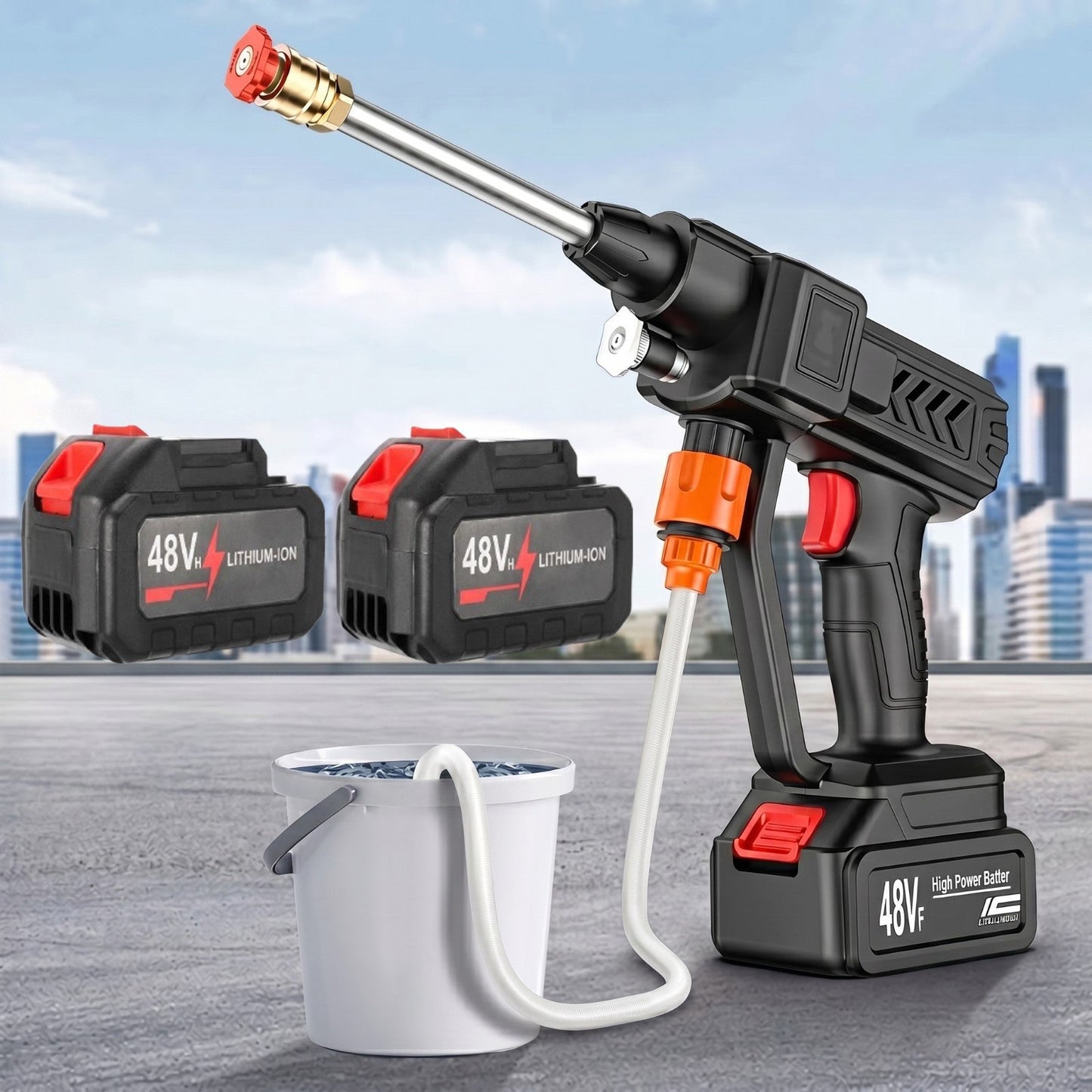 Automatic  Wireless Car Wash Spray Gun (Double Battery)